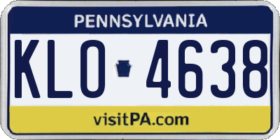 PA license plate KLO4638