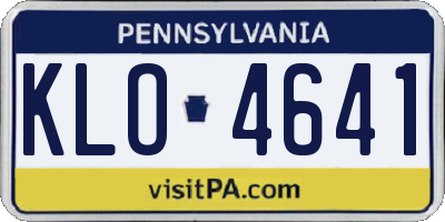 PA license plate KLO4641