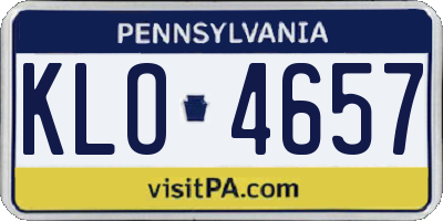 PA license plate KLO4657