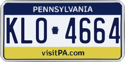 PA license plate KLO4664