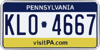 PA license plate KLO4667