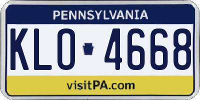 PA license plate KLO4668
