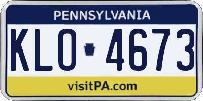 PA license plate KLO4673