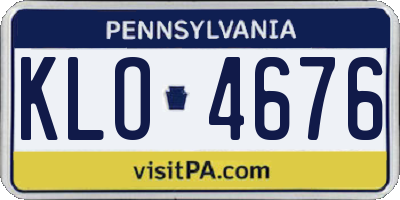 PA license plate KLO4676