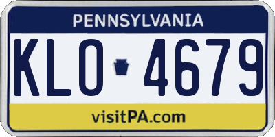 PA license plate KLO4679