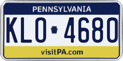 PA license plate KLO4680