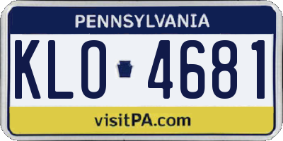 PA license plate KLO4681