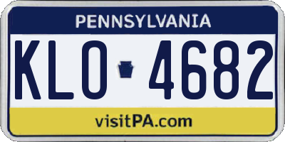 PA license plate KLO4682