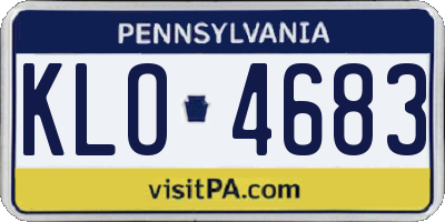PA license plate KLO4683