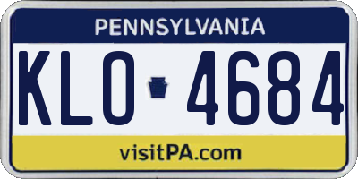 PA license plate KLO4684
