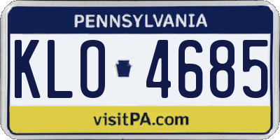 PA license plate KLO4685