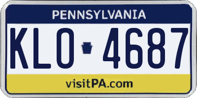 PA license plate KLO4687