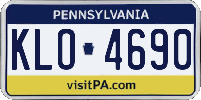 PA license plate KLO4690