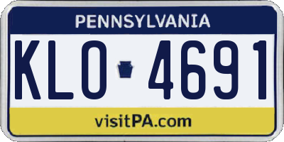 PA license plate KLO4691