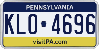 PA license plate KLO4696