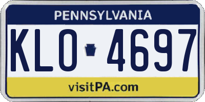 PA license plate KLO4697