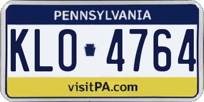 PA license plate KLO4764