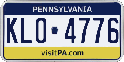 PA license plate KLO4776