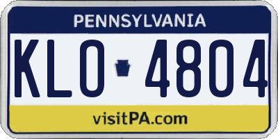 PA license plate KLO4804