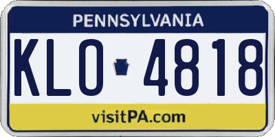 PA license plate KLO4818