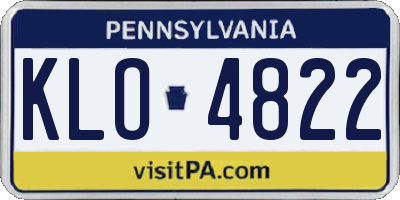 PA license plate KLO4822