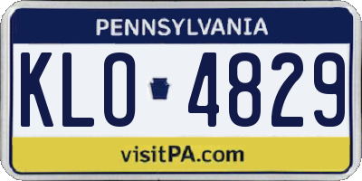 PA license plate KLO4829