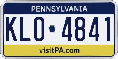 PA license plate KLO4841