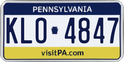 PA license plate KLO4847