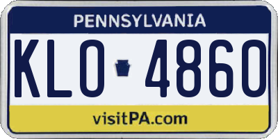 PA license plate KLO4860