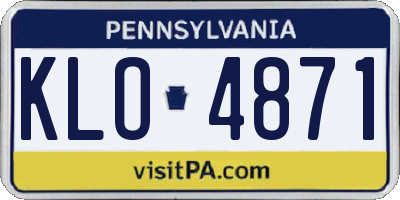 PA license plate KLO4871