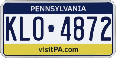 PA license plate KLO4872
