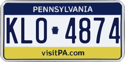 PA license plate KLO4874