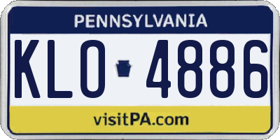 PA license plate KLO4886