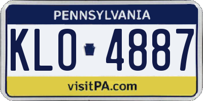 PA license plate KLO4887