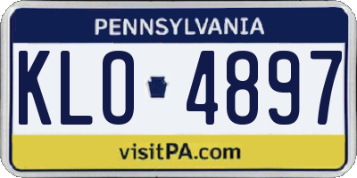 PA license plate KLO4897