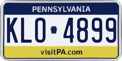 PA license plate KLO4899
