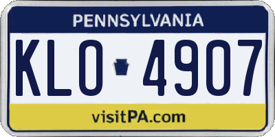 PA license plate KLO4907