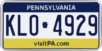 PA license plate KLO4929