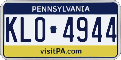 PA license plate KLO4944