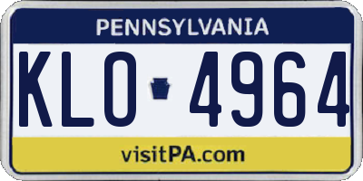 PA license plate KLO4964
