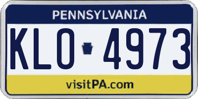 PA license plate KLO4973