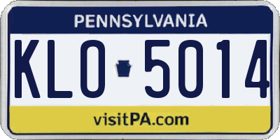 PA license plate KLO5014