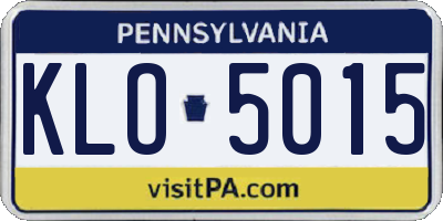 PA license plate KLO5015