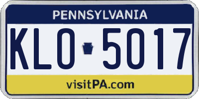 PA license plate KLO5017