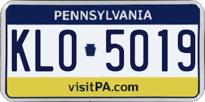 PA license plate KLO5019