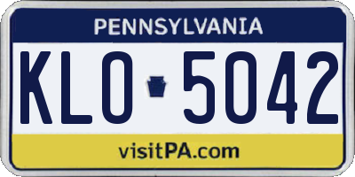 PA license plate KLO5042