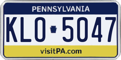 PA license plate KLO5047