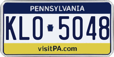 PA license plate KLO5048