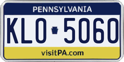 PA license plate KLO5060