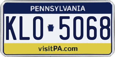PA license plate KLO5068